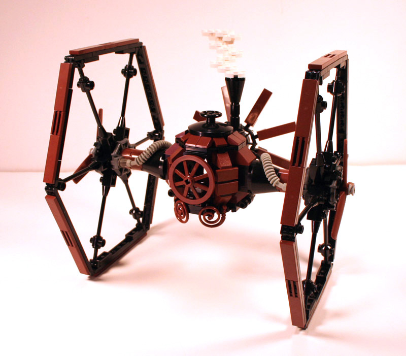 Illustration for article titled Steampunk LEGO TIE Fighter Beats the Crap Out of X-Wing, Shows Amazing Vision of Star Wars Universe